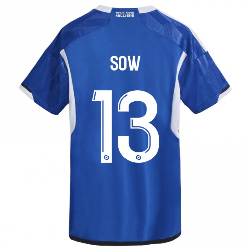 Herren Fußball Saïdou Sow #13 Blau Heimtrikot Trikot 2023/24 T-Shirt Luxemburg