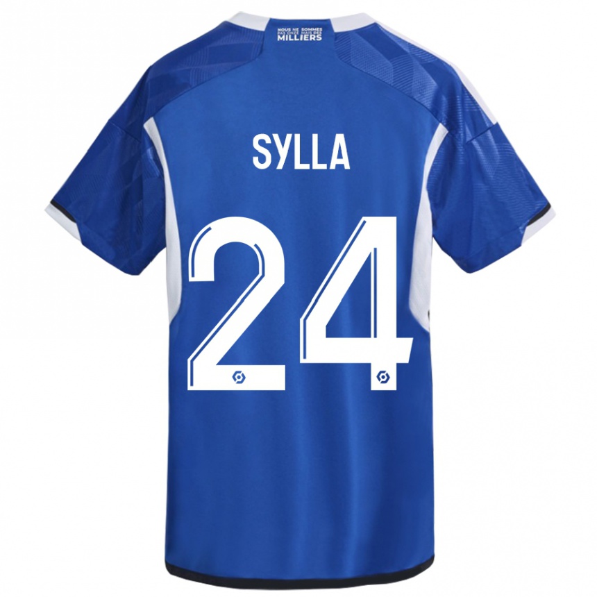 Herren Fußball Abakar Sylla #24 Blau Heimtrikot Trikot 2023/24 T-Shirt Luxemburg