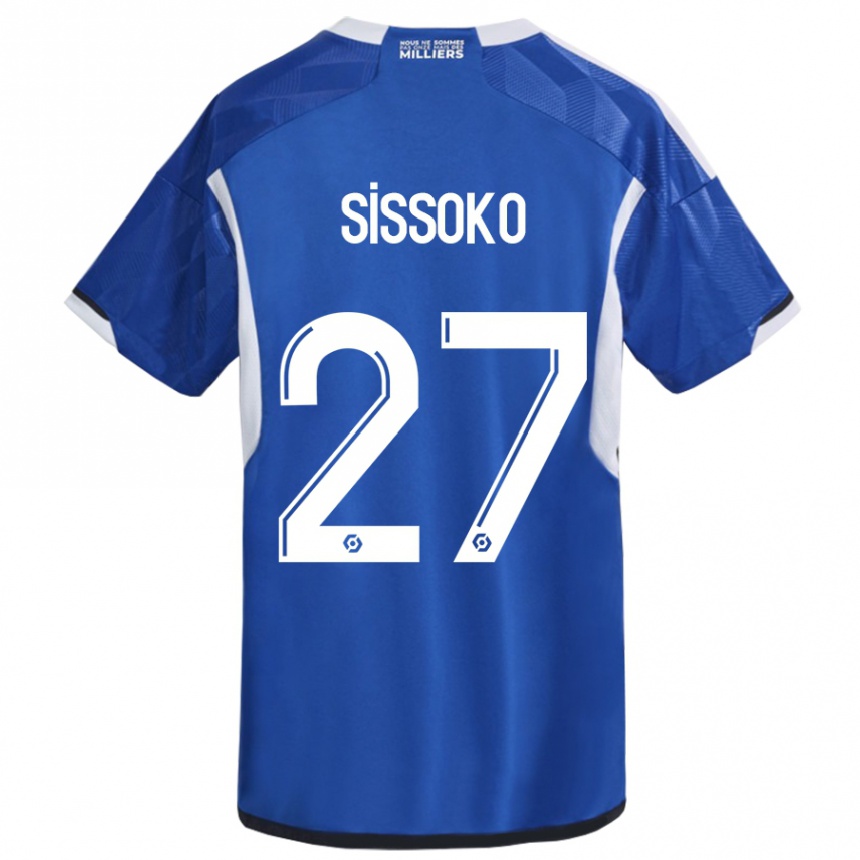 Herren Fußball Ibrahima Sissoko #27 Blau Heimtrikot Trikot 2023/24 T-Shirt Luxemburg