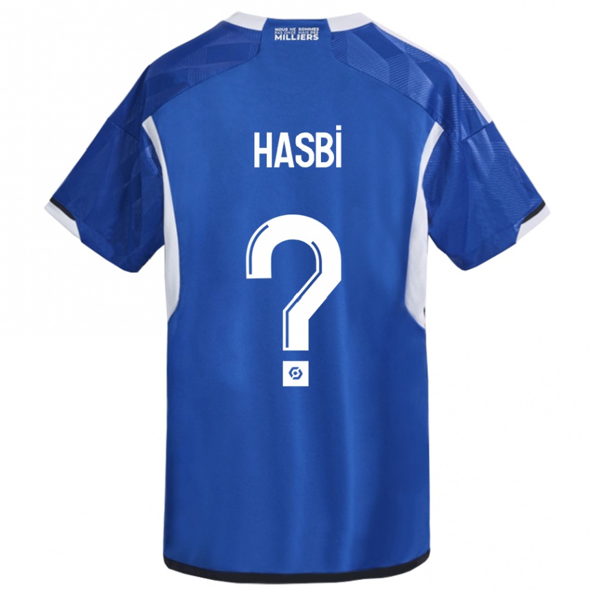 Herren Fußball Walid Hasbi #0 Blau Heimtrikot Trikot 2023/24 T-Shirt Luxemburg