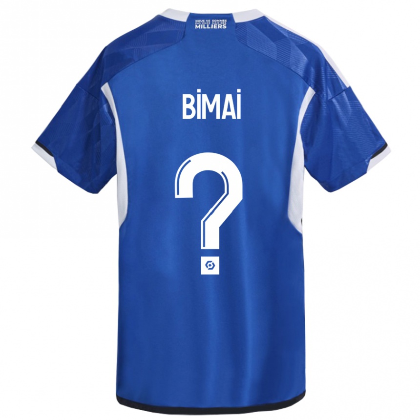 Herren Fußball Longin Bimai #0 Blau Heimtrikot Trikot 2023/24 T-Shirt Luxemburg