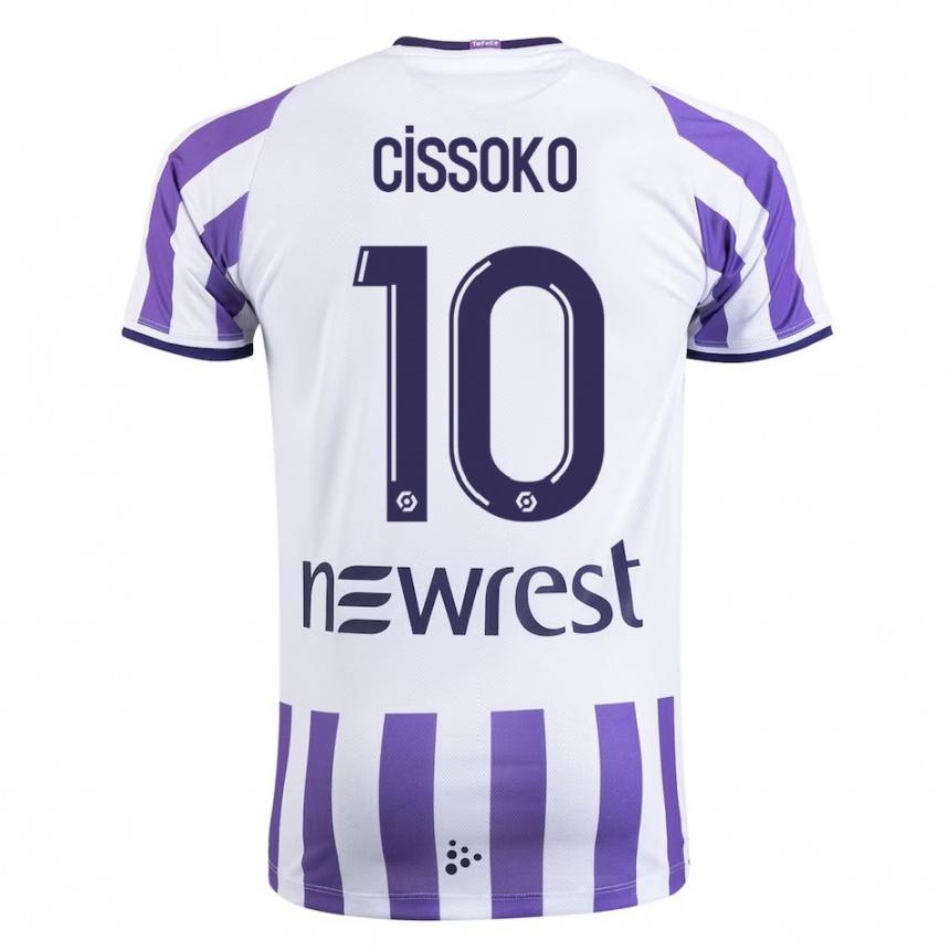 Herren Fußball Ibrahim Cissoko #10 Weiß Heimtrikot Trikot 2023/24 T-Shirt Luxemburg
