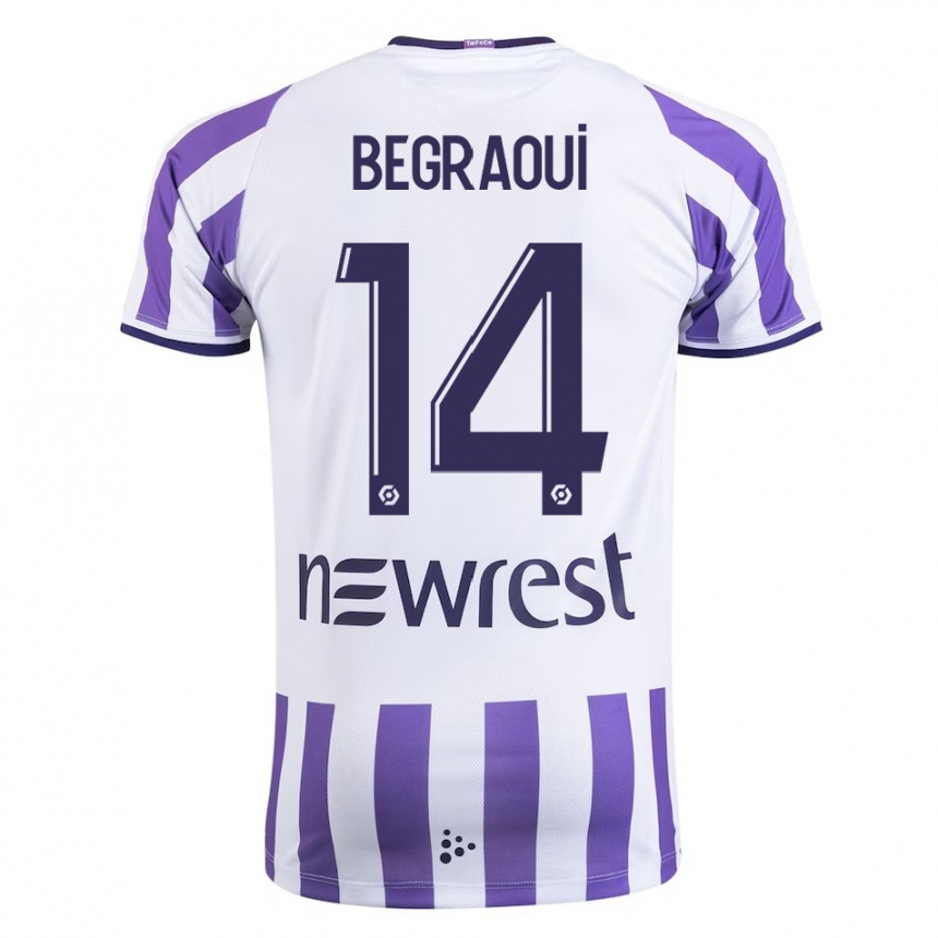 Herren Fußball Yanis Begraoui #14 Weiß Heimtrikot Trikot 2023/24 T-Shirt Luxemburg