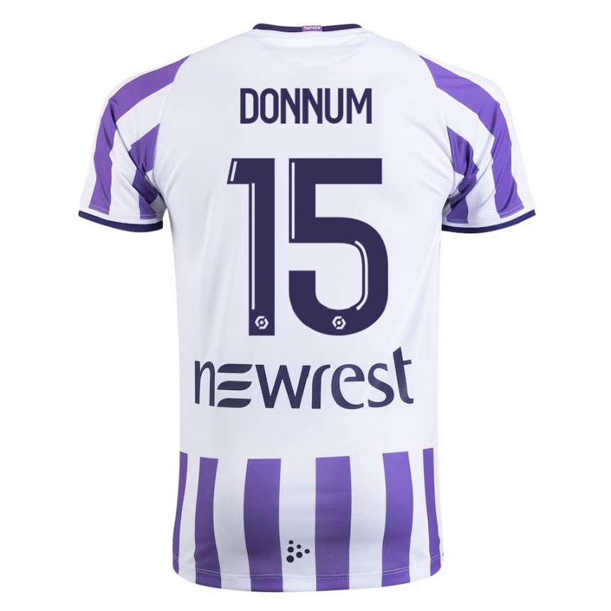 Herren Fußball Aron Dønnum #15 Weiß Heimtrikot Trikot 2023/24 T-Shirt Luxemburg