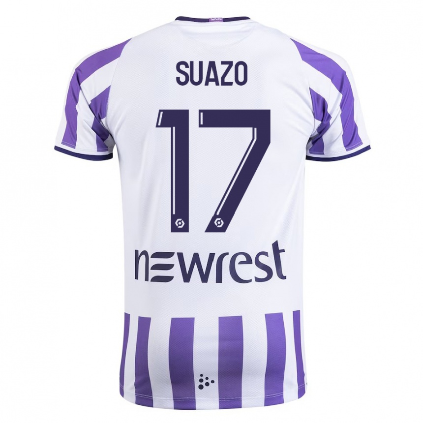Herren Fußball Gabriel Suazo #17 Weiß Heimtrikot Trikot 2023/24 T-Shirt Luxemburg