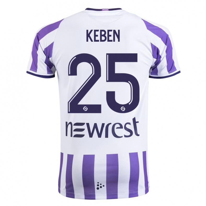 Herren Fußball Kévin Keben #25 Weiß Heimtrikot Trikot 2023/24 T-Shirt Luxemburg