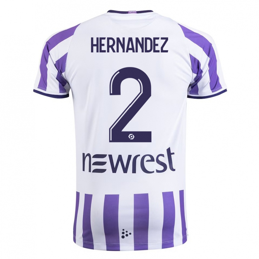 Herren Fußball Lucie Hernandez #2 Weiß Heimtrikot Trikot 2023/24 T-Shirt Luxemburg