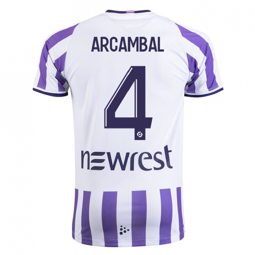 Herren Fußball Anais Arcambal #4 Weiß Heimtrikot Trikot 2023/24 T-Shirt Luxemburg