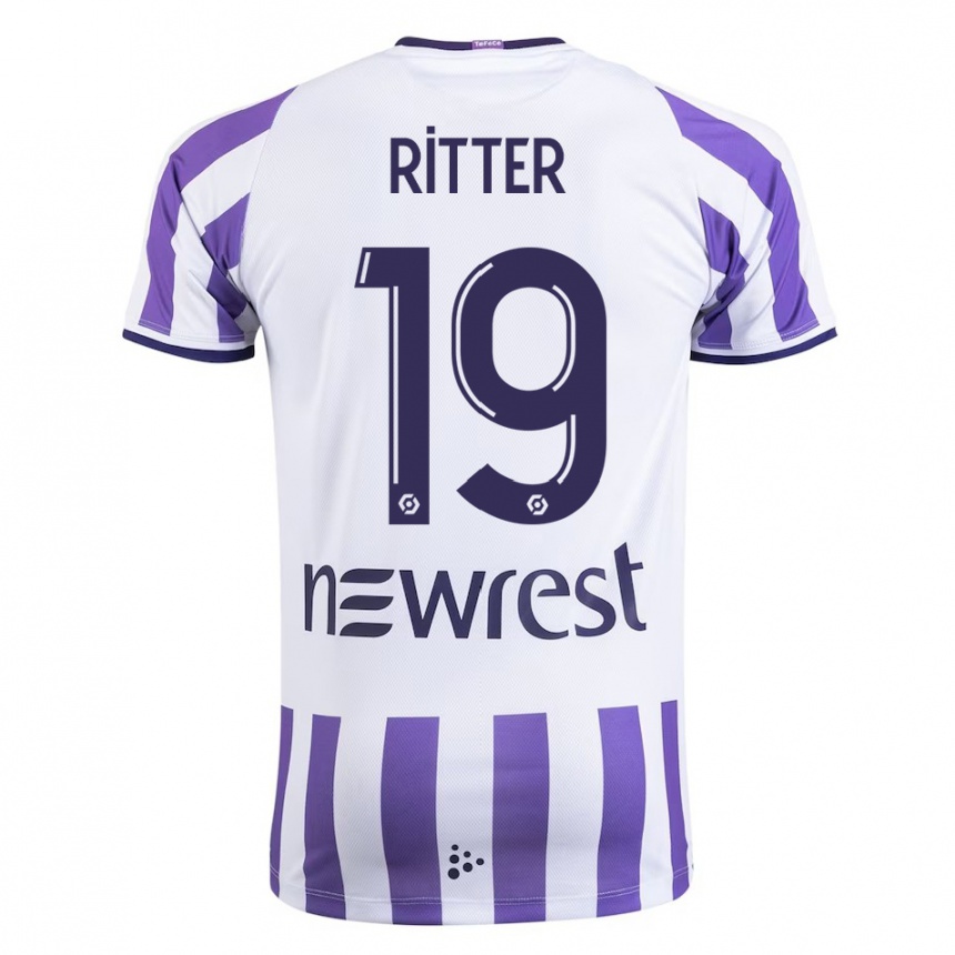 Herren Fußball Morgane Ritter #19 Weiß Heimtrikot Trikot 2023/24 T-Shirt Luxemburg