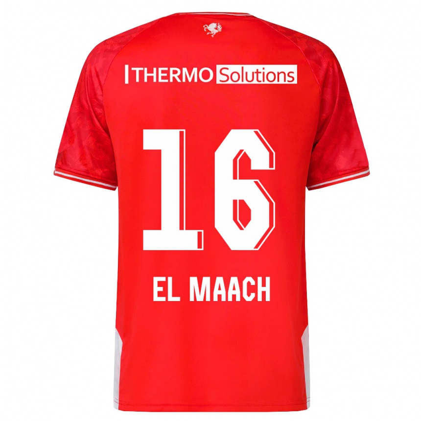 Herren Fußball Issam El Maach #16 Rot Heimtrikot Trikot 2023/24 T-Shirt Luxemburg