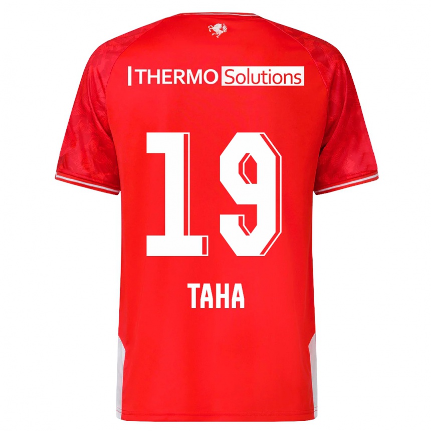 Herren Fußball Younes Taha #19 Rot Heimtrikot Trikot 2023/24 T-Shirt Luxemburg