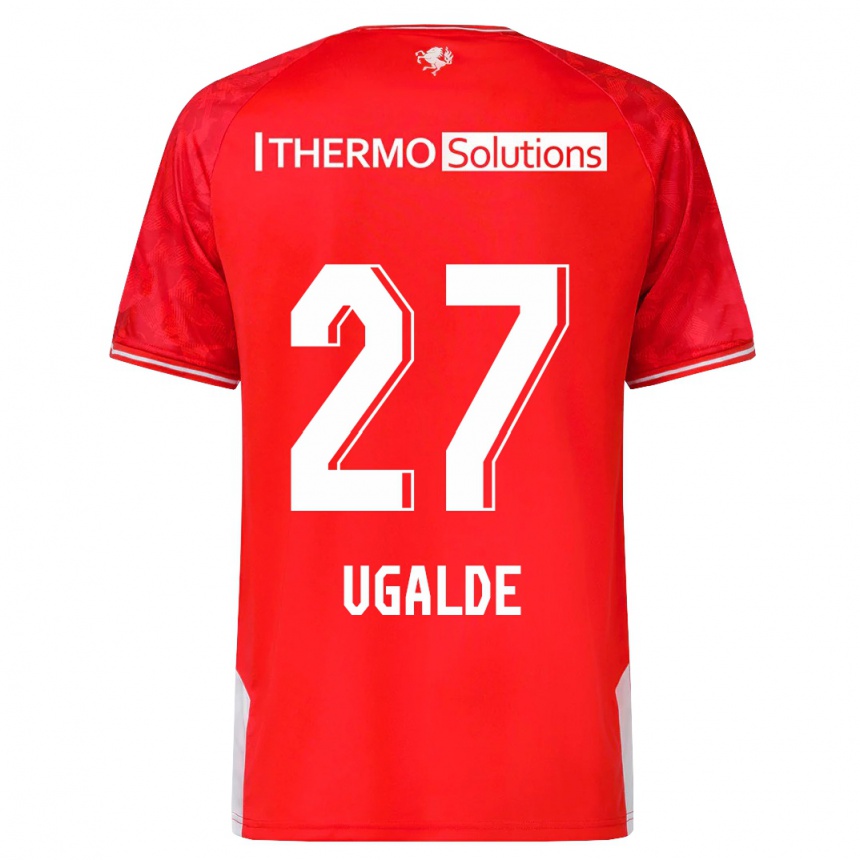 Herren Fußball Manfred Ugalde #27 Rot Heimtrikot Trikot 2023/24 T-Shirt Luxemburg