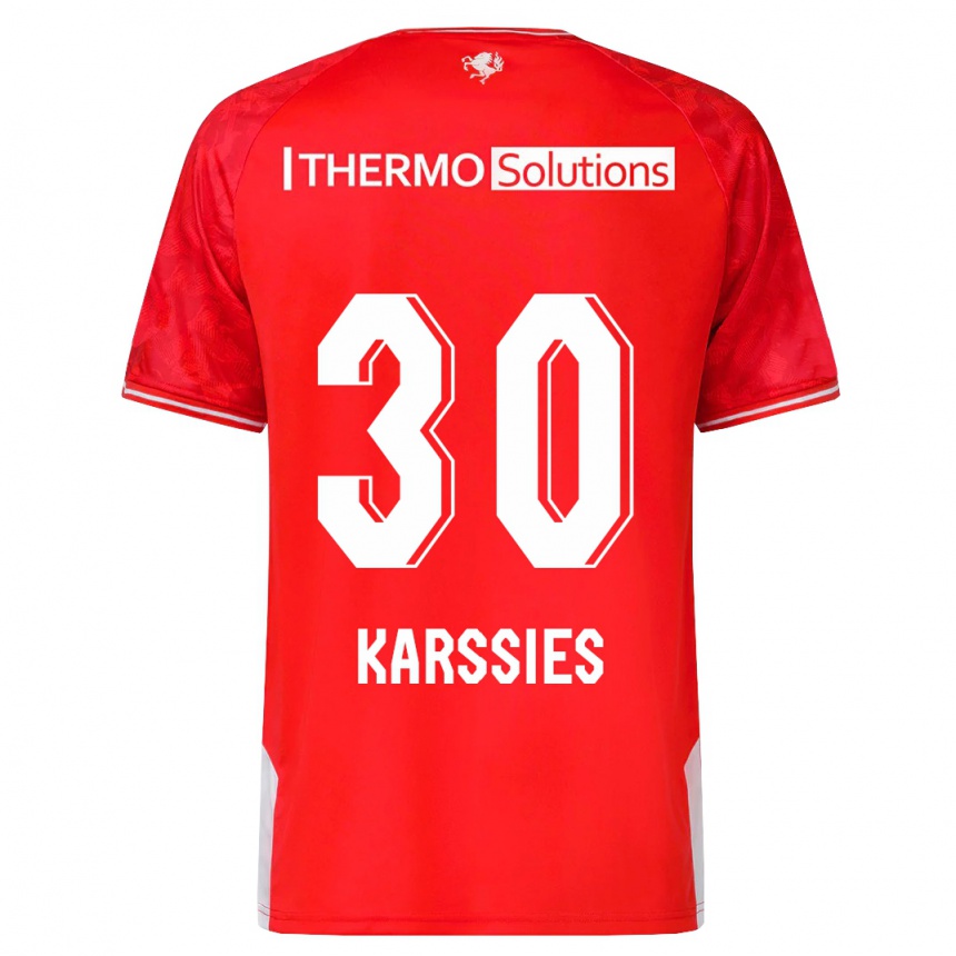 Herren Fußball Sam Karssies #30 Rot Heimtrikot Trikot 2023/24 T-Shirt Luxemburg