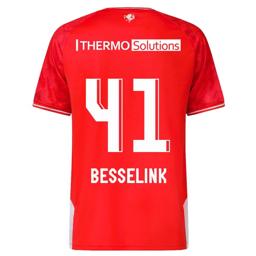 Herren Fußball Gijs Besselink #41 Rot Heimtrikot Trikot 2023/24 T-Shirt Luxemburg
