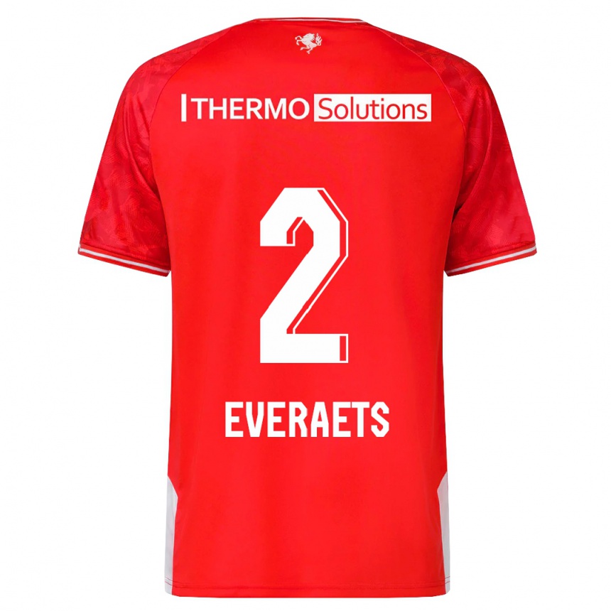Herren Fußball Kim Everaets #2 Rot Heimtrikot Trikot 2023/24 T-Shirt Luxemburg