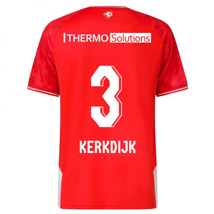 Herren Fußball Danique Kerkdijk #3 Rot Heimtrikot Trikot 2023/24 T-Shirt Luxemburg