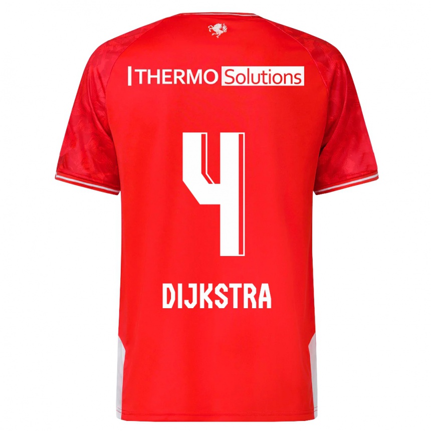 Herren Fußball Caitlin Dijkstra #4 Rot Heimtrikot Trikot 2023/24 T-Shirt Luxemburg
