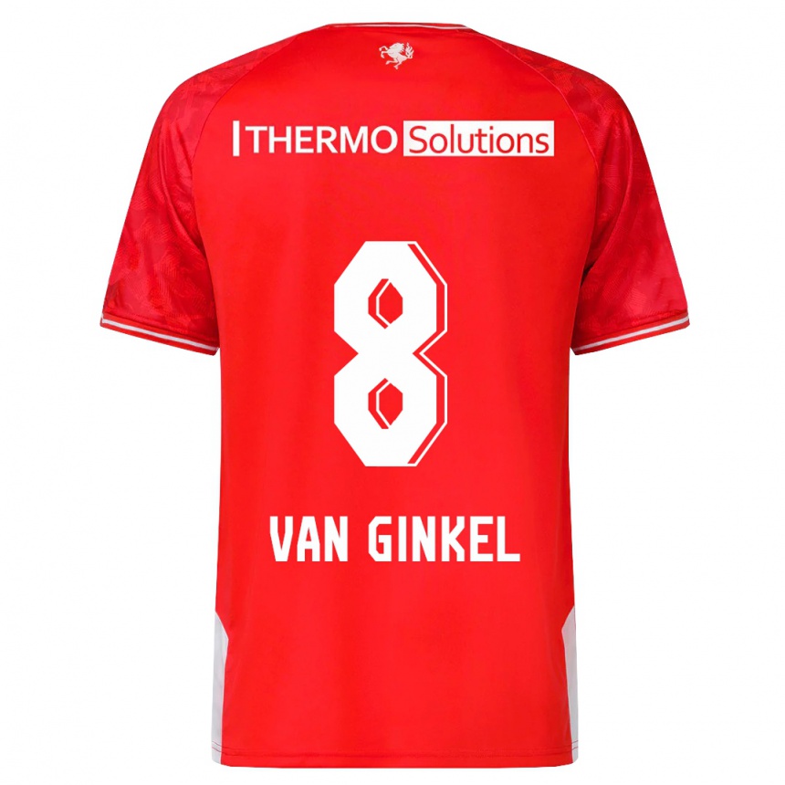 Herren Fußball Danique Van Ginkel #8 Rot Heimtrikot Trikot 2023/24 T-Shirt Luxemburg