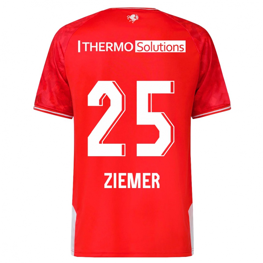 Herren Fußball Taylor Ziemer #25 Rot Heimtrikot Trikot 2023/24 T-Shirt Luxemburg