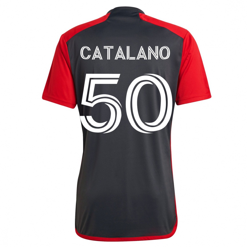 Herren Fußball Gianluca Catalano #50 Grau Heimtrikot Trikot 2023/24 T-Shirt Luxemburg