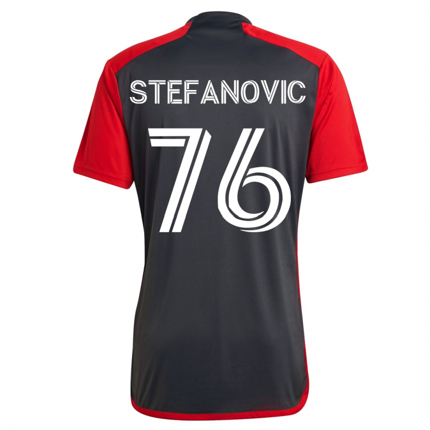 Herren Fußball Lazar Stefanovic #76 Grau Heimtrikot Trikot 2023/24 T-Shirt Luxemburg