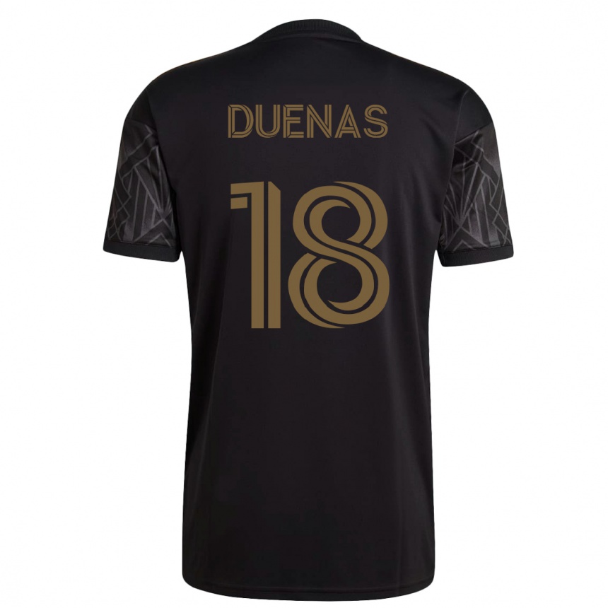 Herren Fußball Érik Dueñas #18 Schwarz Heimtrikot Trikot 2023/24 T-Shirt Luxemburg