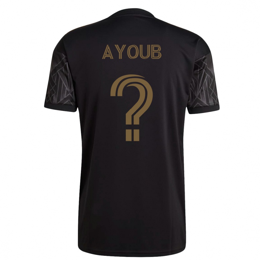 Herren Fußball Ryan Ayoub #0 Schwarz Heimtrikot Trikot 2023/24 T-Shirt Luxemburg