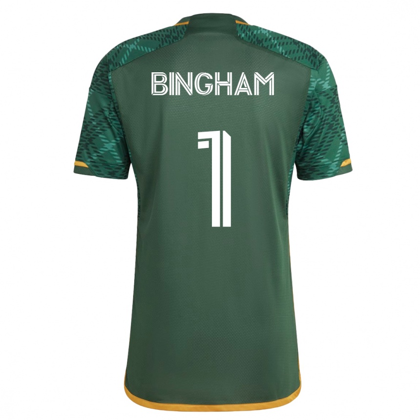 Herren Fußball David Bingham #1 Grün Heimtrikot Trikot 2023/24 T-Shirt Luxemburg