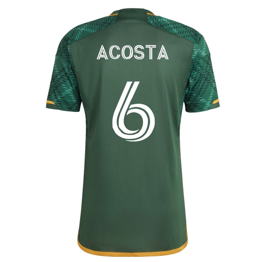 Herren Fußball Bryan Acosta #6 Grün Heimtrikot Trikot 2023/24 T-Shirt Luxemburg