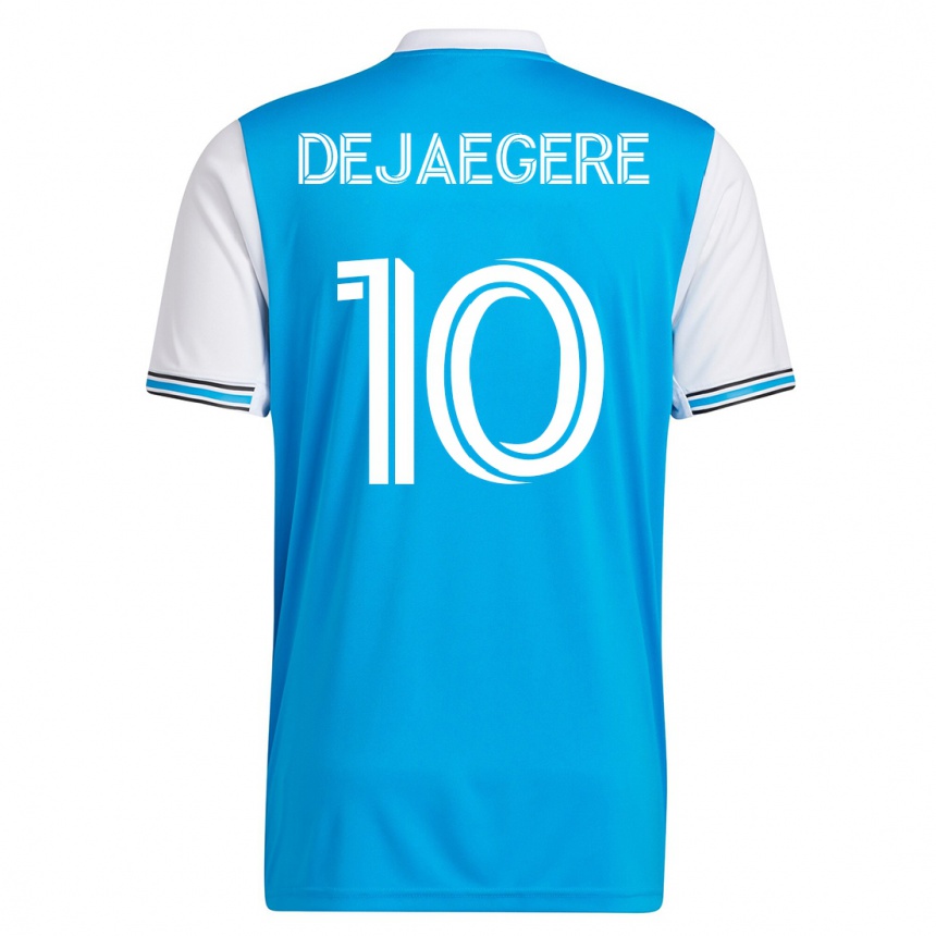 Herren Fußball Brecht Dejaegere #10 Blau Heimtrikot Trikot 2023/24 T-Shirt Luxemburg