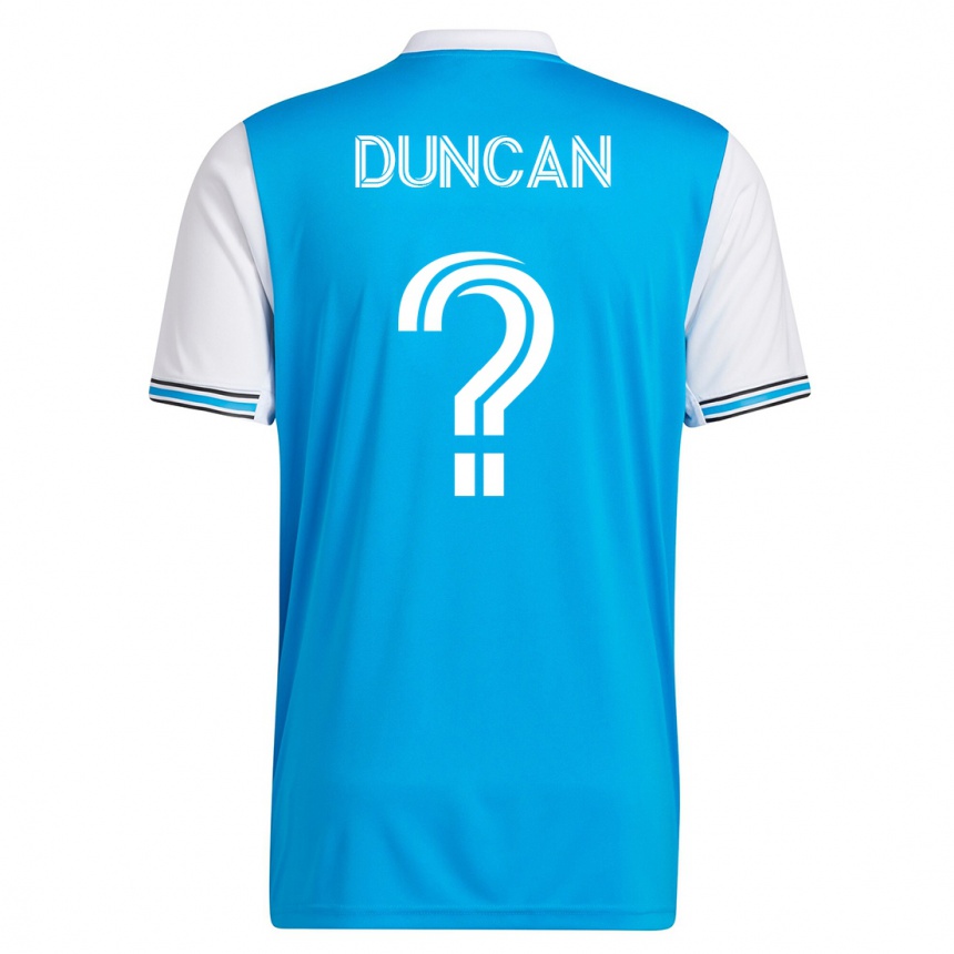 Herren Fußball Samuel Duncan #0 Blau Heimtrikot Trikot 2023/24 T-Shirt Luxemburg