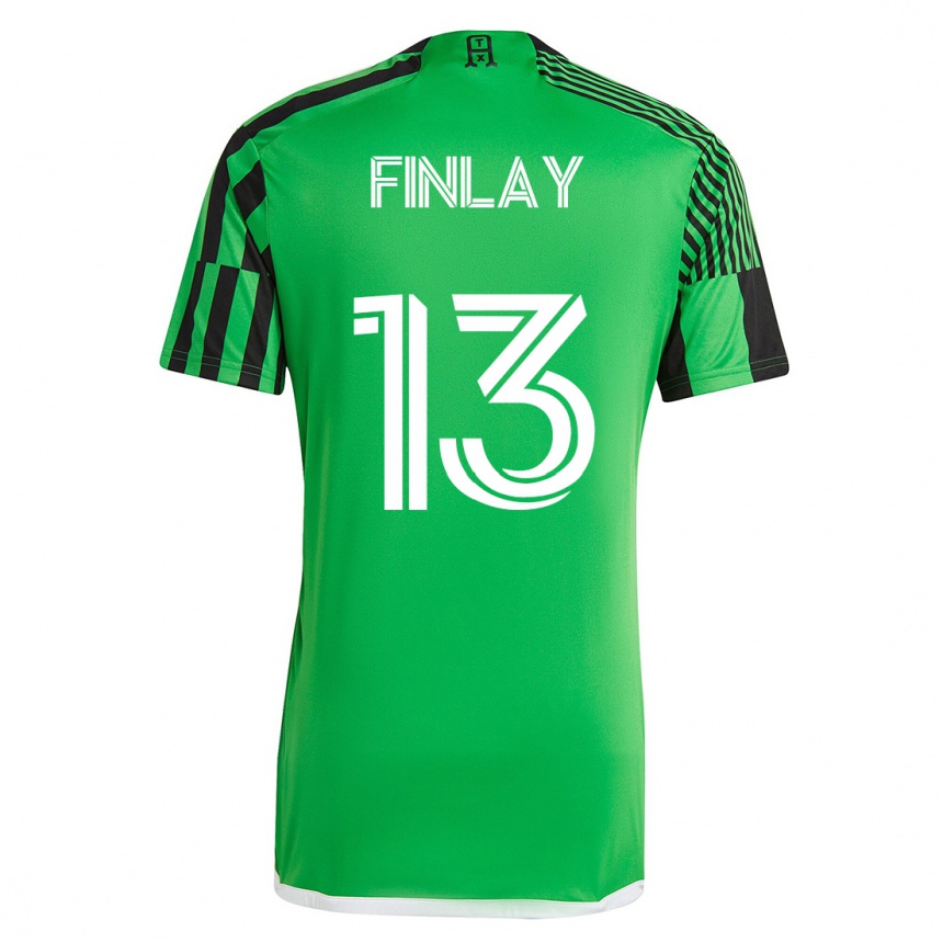 Herren Fußball Ethan Finlay #13 Grün Schwarz Heimtrikot Trikot 2023/24 T-Shirt Luxemburg