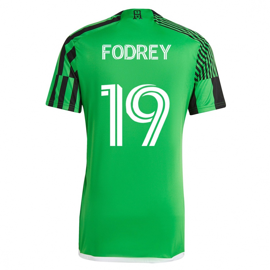 Herren Fußball Cj Fodrey #19 Grün Schwarz Heimtrikot Trikot 2023/24 T-Shirt Luxemburg