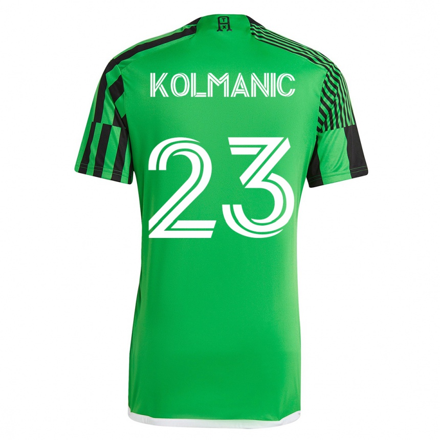 Herren Fußball Zan Kolmanic #23 Grün Schwarz Heimtrikot Trikot 2023/24 T-Shirt Luxemburg