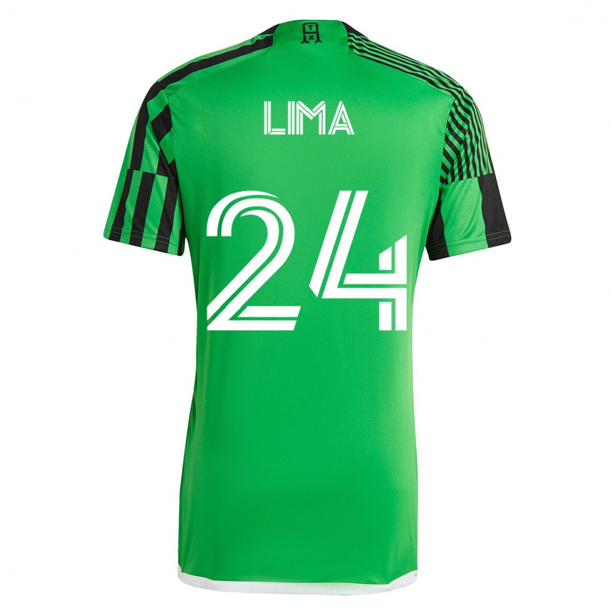 Herren Fußball Nick Lima #24 Grün Schwarz Heimtrikot Trikot 2023/24 T-Shirt Luxemburg
