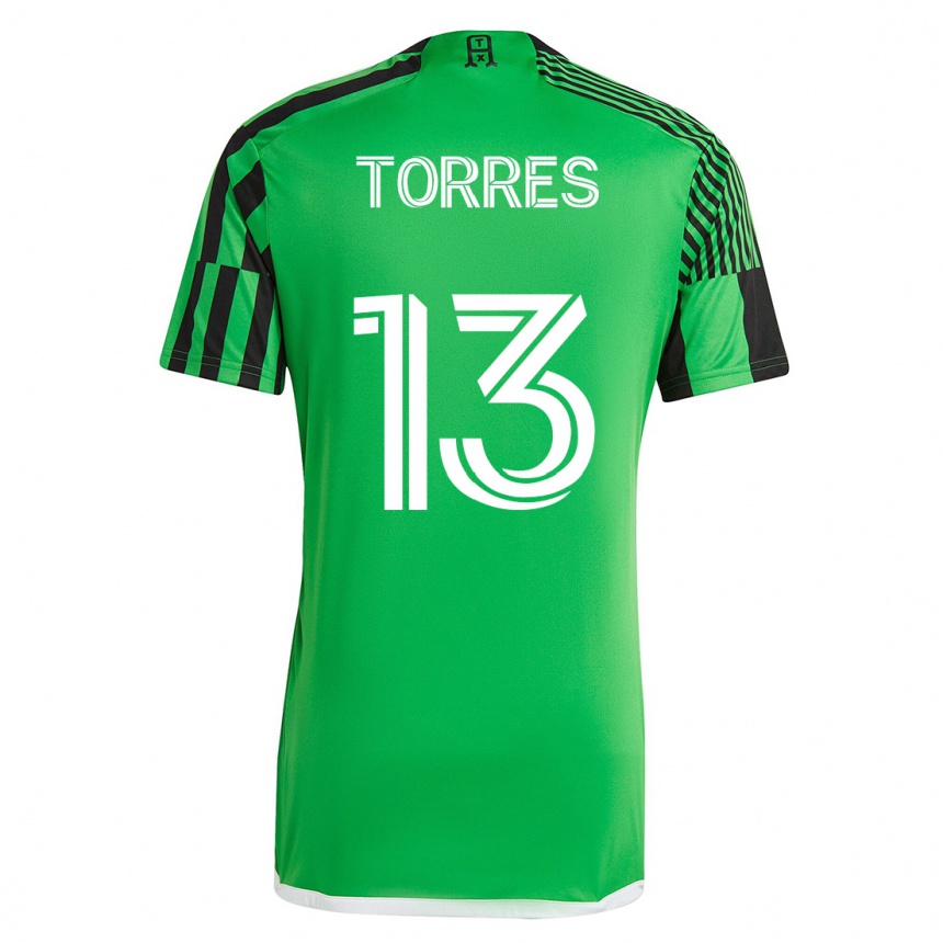 Herren Fußball Leo Torres #13 Grün Schwarz Heimtrikot Trikot 2023/24 T-Shirt Luxemburg