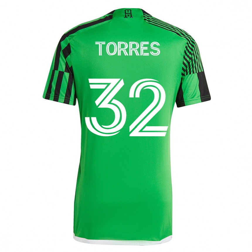 Herren Fußball Ervin Torres #32 Grün Schwarz Heimtrikot Trikot 2023/24 T-Shirt Luxemburg