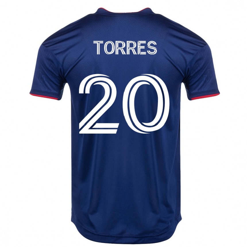 Herren Fußball Jairo Torres #20 Marine Heimtrikot Trikot 2023/24 T-Shirt Luxemburg