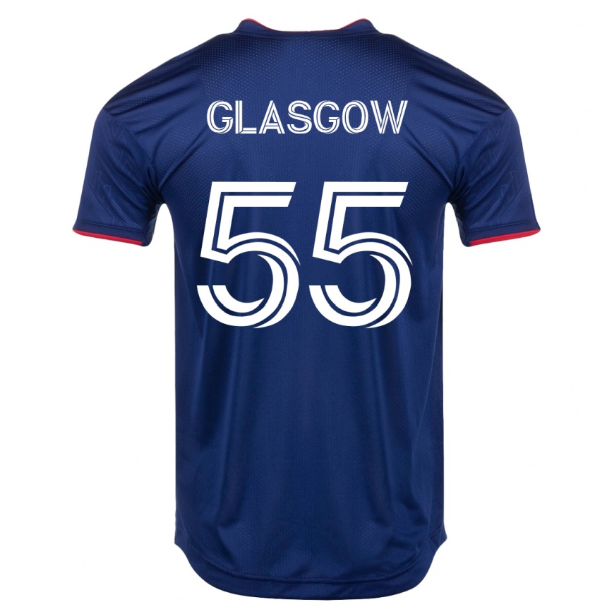 Herren Fußball Omari Glasgow #55 Marine Heimtrikot Trikot 2023/24 T-Shirt Luxemburg