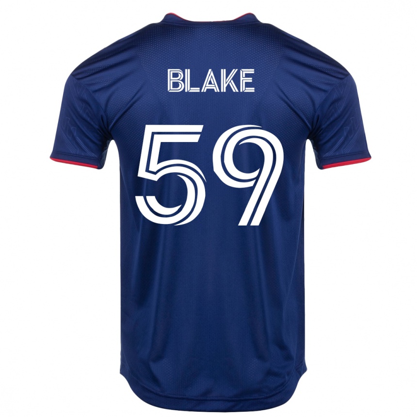 Herren Fußball Romain Blake #59 Marine Heimtrikot Trikot 2023/24 T-Shirt Luxemburg