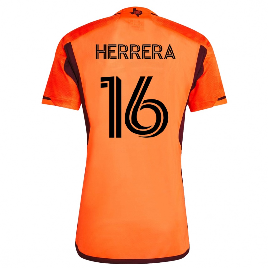 Herren Fußball Héctor Herrera #16 Orangefarben Heimtrikot Trikot 2023/24 T-Shirt Luxemburg