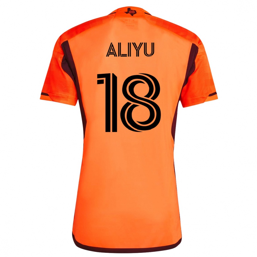 Herren Fußball Ibrahim Aliyu #18 Orangefarben Heimtrikot Trikot 2023/24 T-Shirt Luxemburg