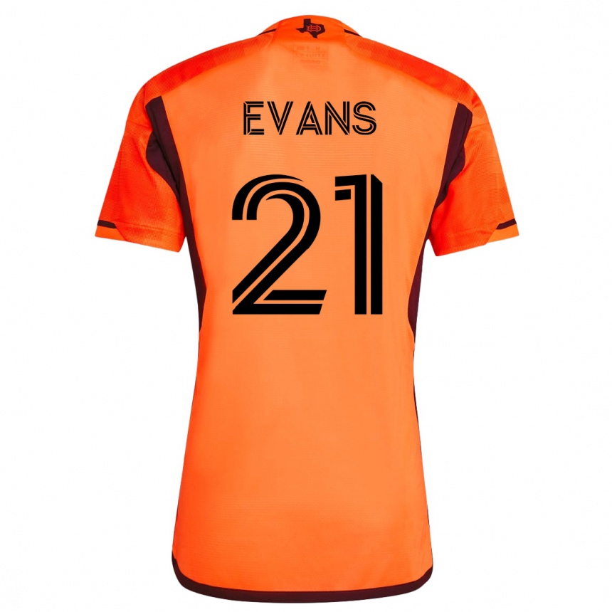 Herren Fußball Jacob Evans #21 Orangefarben Heimtrikot Trikot 2023/24 T-Shirt Luxemburg