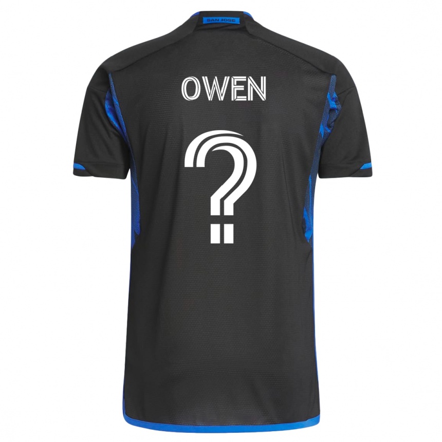 Herren Fußball Connor Owen #0 Blau Schwarz Heimtrikot Trikot 2023/24 T-Shirt Luxemburg
