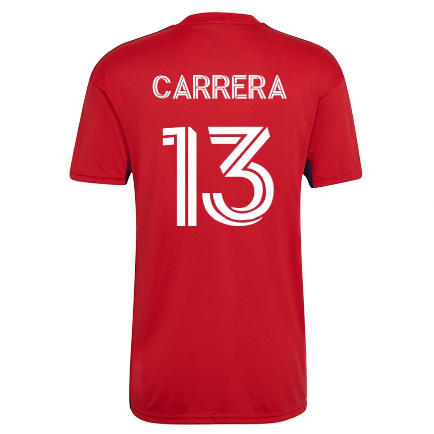 Herren Fußball Antonio Carrera #13 Rot Heimtrikot Trikot 2023/24 T-Shirt Luxemburg