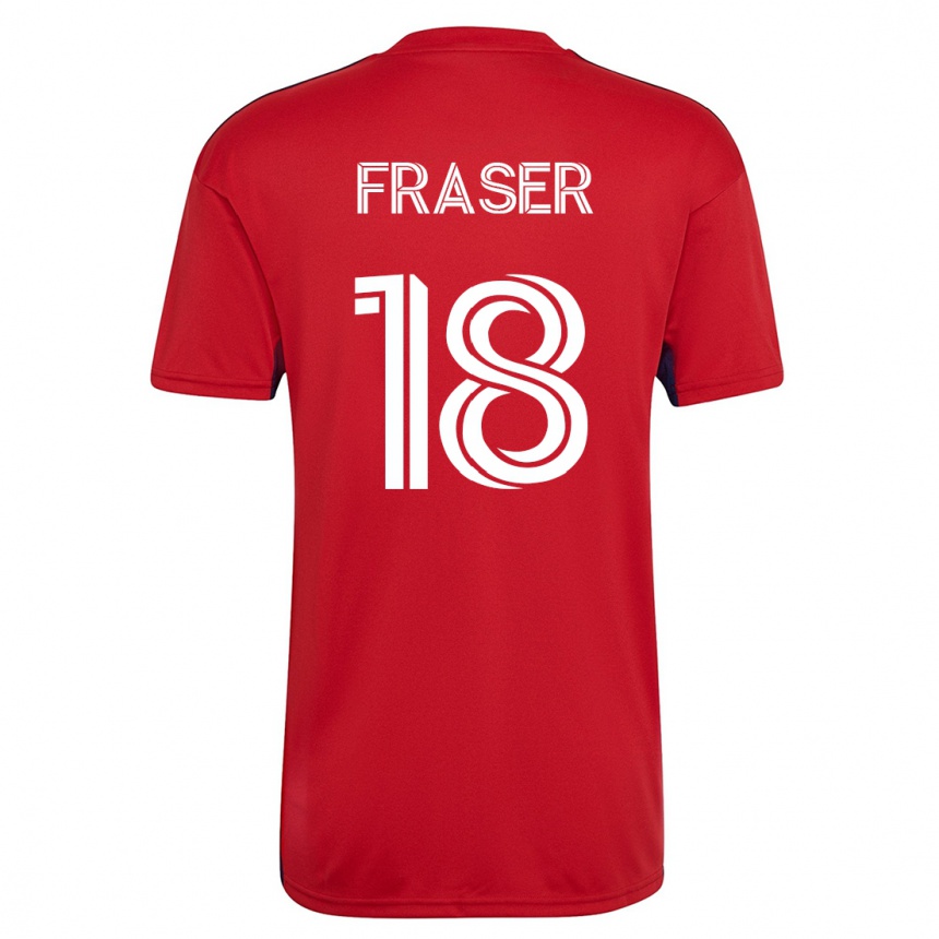 Herren Fußball Liam Fraser #18 Rot Heimtrikot Trikot 2023/24 T-Shirt Luxemburg