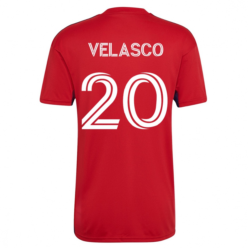 Herren Fußball Alan Velasco #20 Rot Heimtrikot Trikot 2023/24 T-Shirt Luxemburg