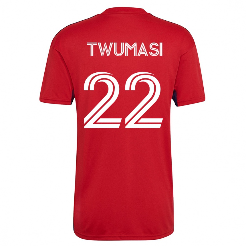 Herren Fußball Ema Twumasi #22 Rot Heimtrikot Trikot 2023/24 T-Shirt Luxemburg