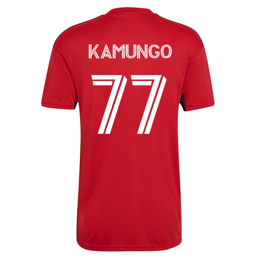Herren Fußball Bernard Kamungo #77 Rot Heimtrikot Trikot 2023/24 T-Shirt Luxemburg