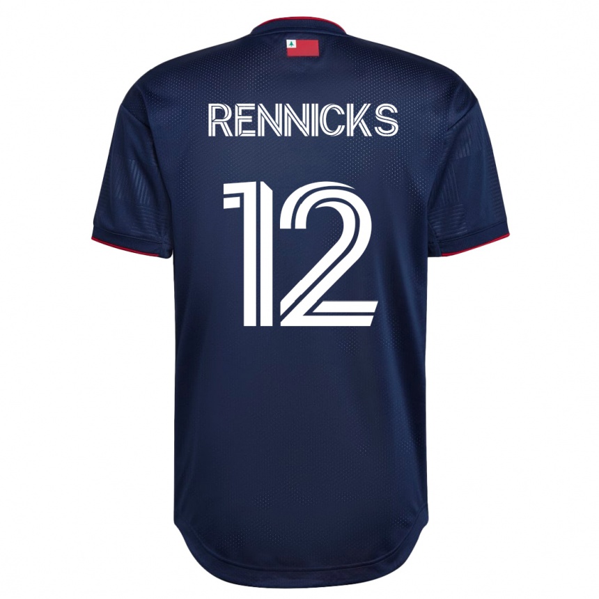 Herren Fußball Justin Rennicks #12 Marine Heimtrikot Trikot 2023/24 T-Shirt Luxemburg